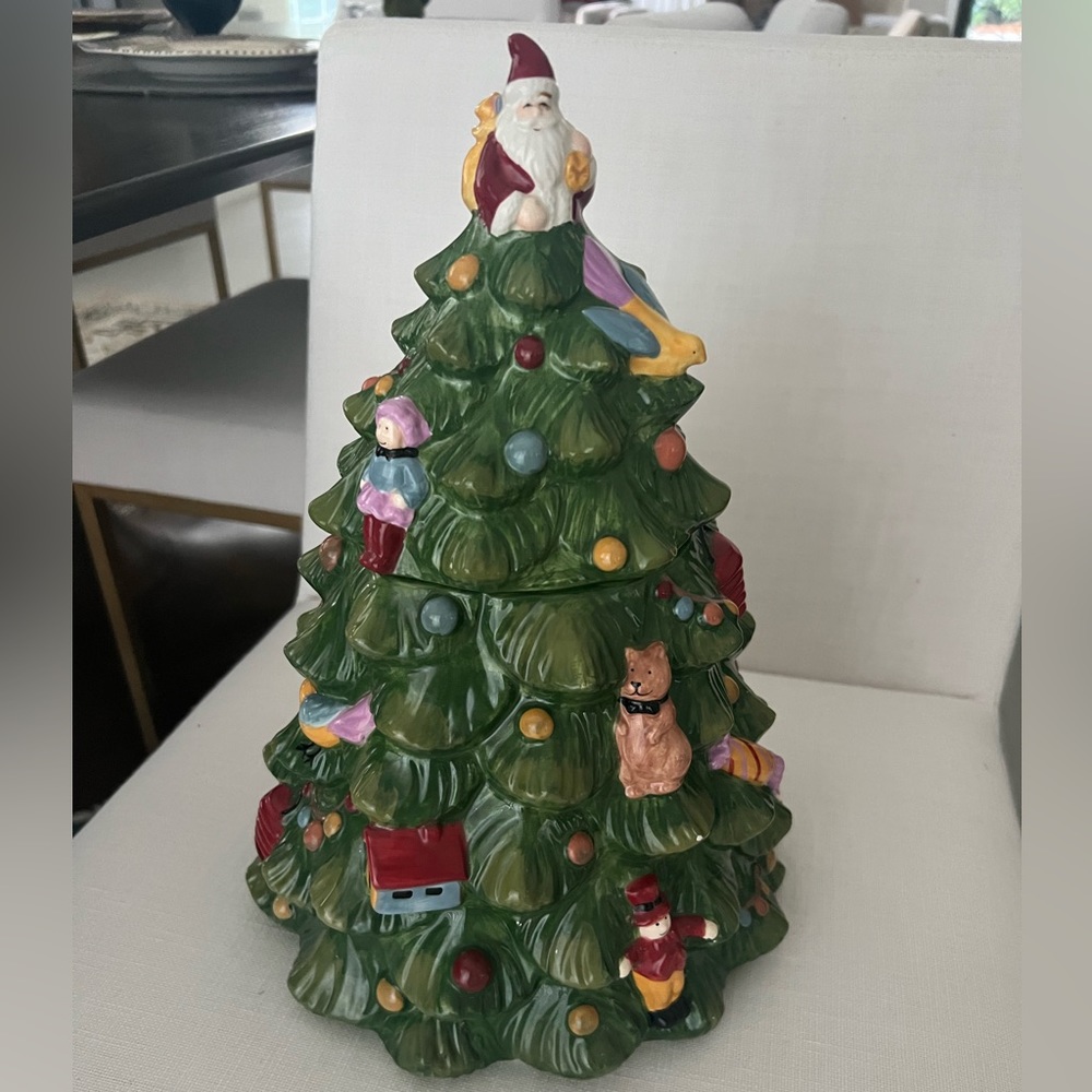 Vintage Spode Christmas Tree Cookie Jar & Lid